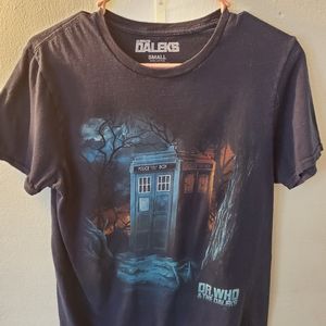 Dr. Who and The Daleks Police Box Black Short Sleeve T-Shirt